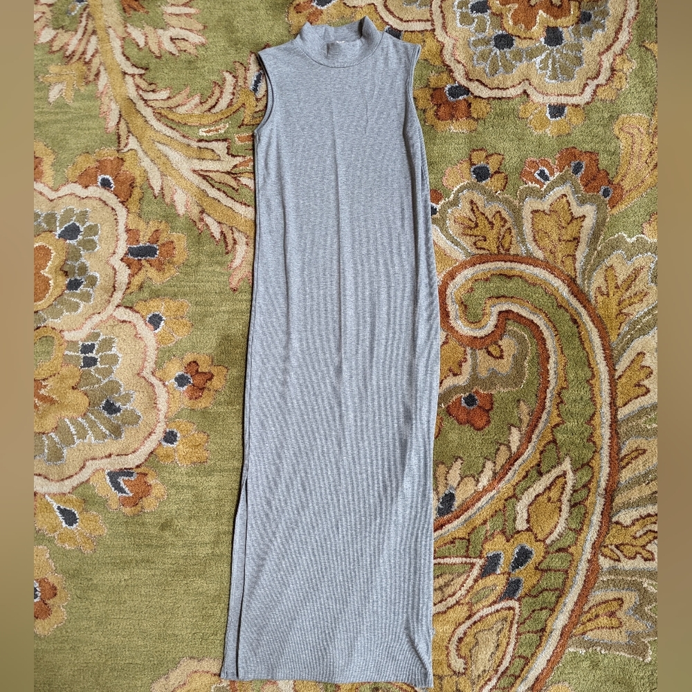 Gray mock neck dress